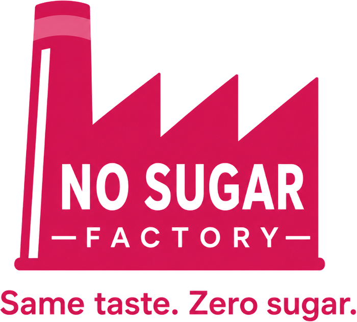 No Sugar Factory. Same taste. Zero sugar.